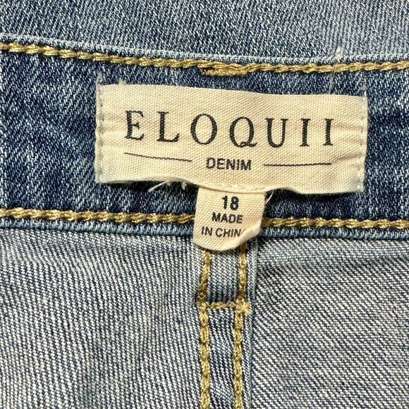 High Rise Crop Mom Jeans Distress Stretch Eloquii 18 Bohemian Festival Grunge - Picture 12 of 14